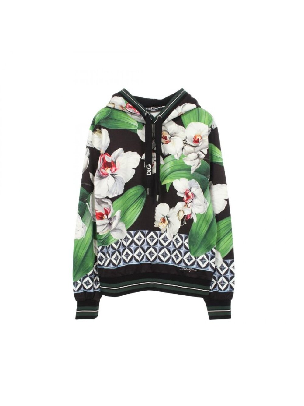 Dolce & Gabbana Hoodie Floral Print Cotton